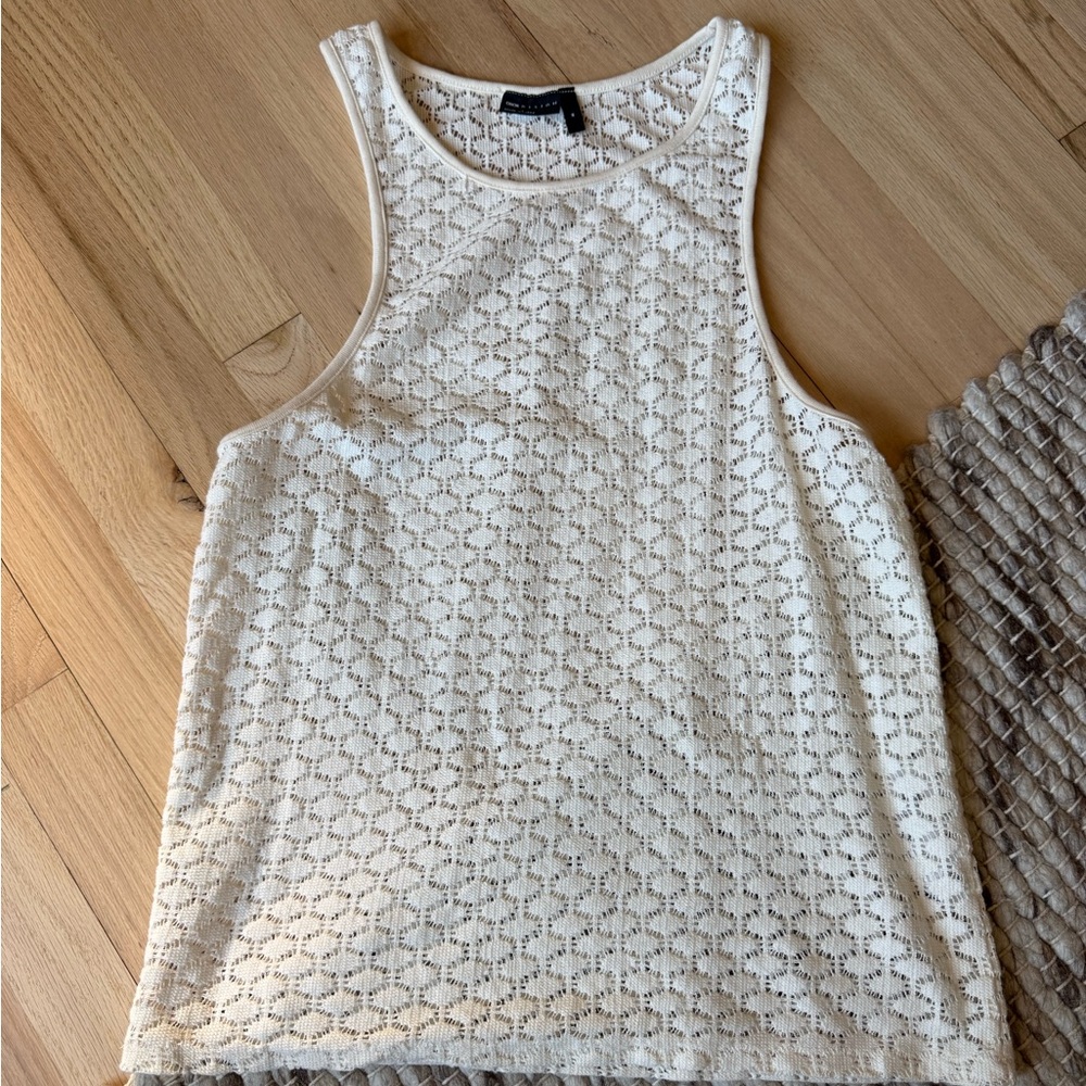 Men’s Cream Lace Tank Top